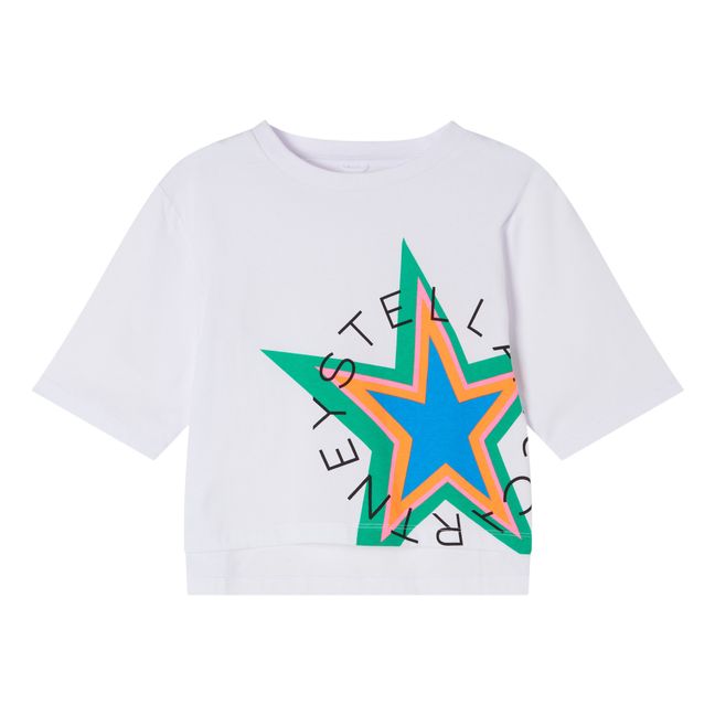 T-Shirt Sterne Bio-Baumwolle - Kollektion Active Wear - Weiß