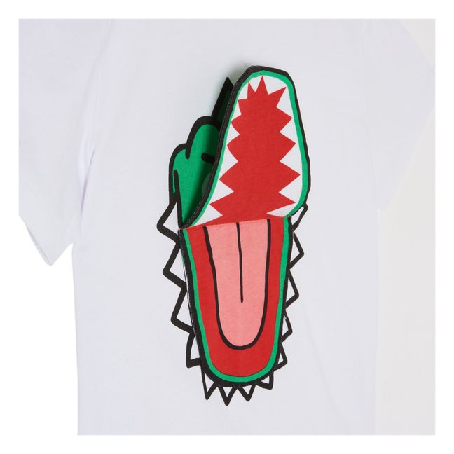 T-Shirt Krokodile aus Bio-Baumwolle Weiß