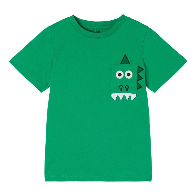 Organic Cotton Crocodile Pocket T-shirt Green