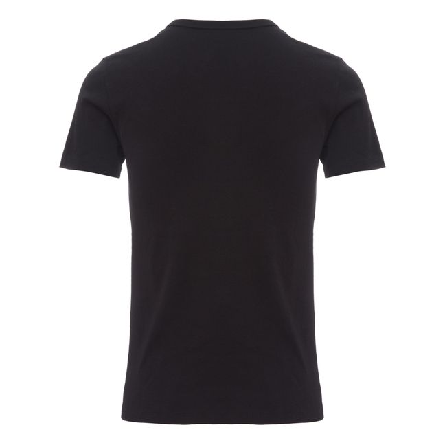 T-Shirt V-Ausschnitt Bio-Baumwolle - Damenkollektion  | Schwarz