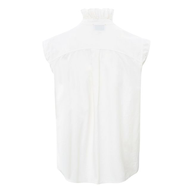 Oxford Cotton Frill Top Ivory
