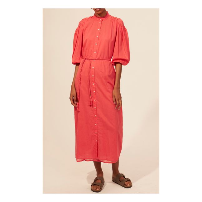 Oggy Cotton Voile Dress Red