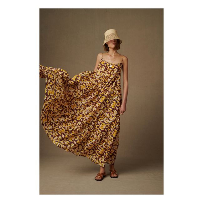 Kleid Procida mit Sonnen Print  Gelb