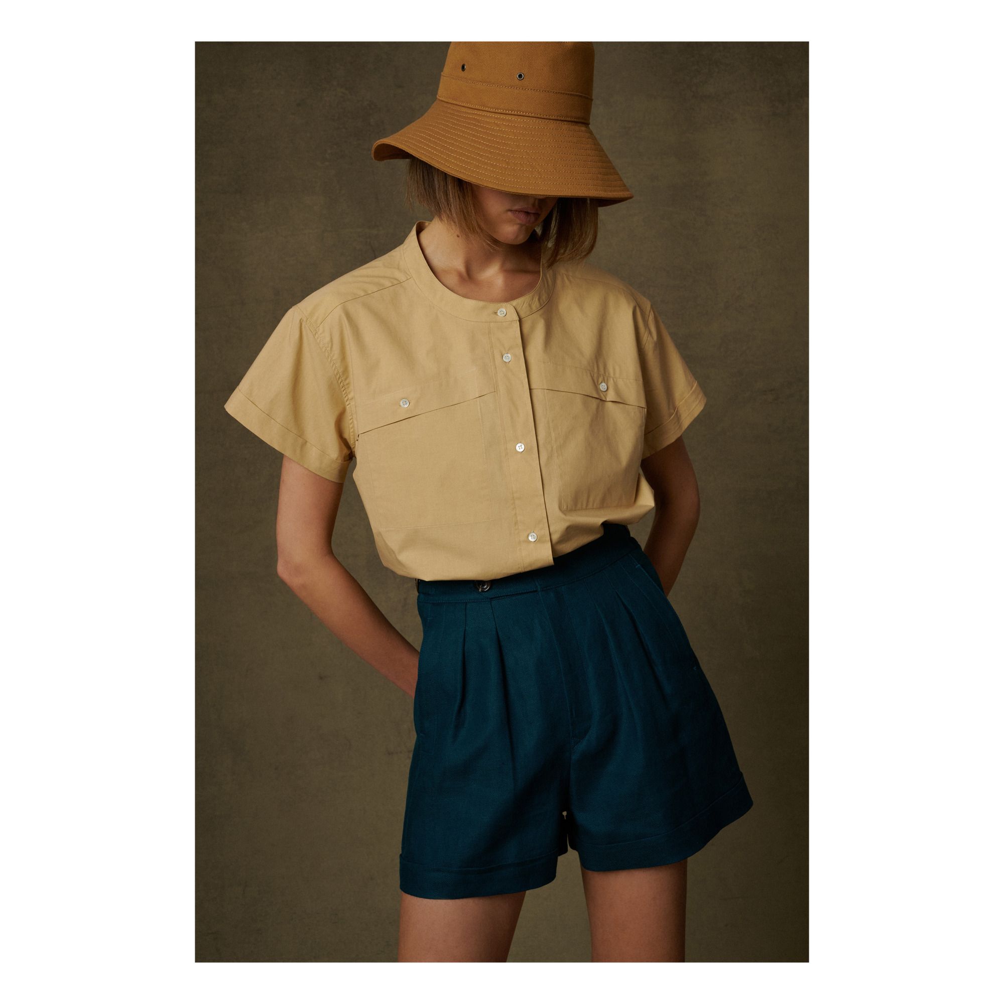 Prince Linen Twill Shorts Emerald green 