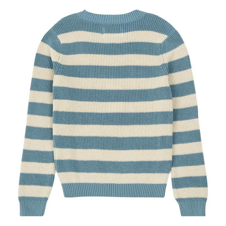 Jersey de rayas de algodón orgánico Azul Claro- Imagen del producto n°3