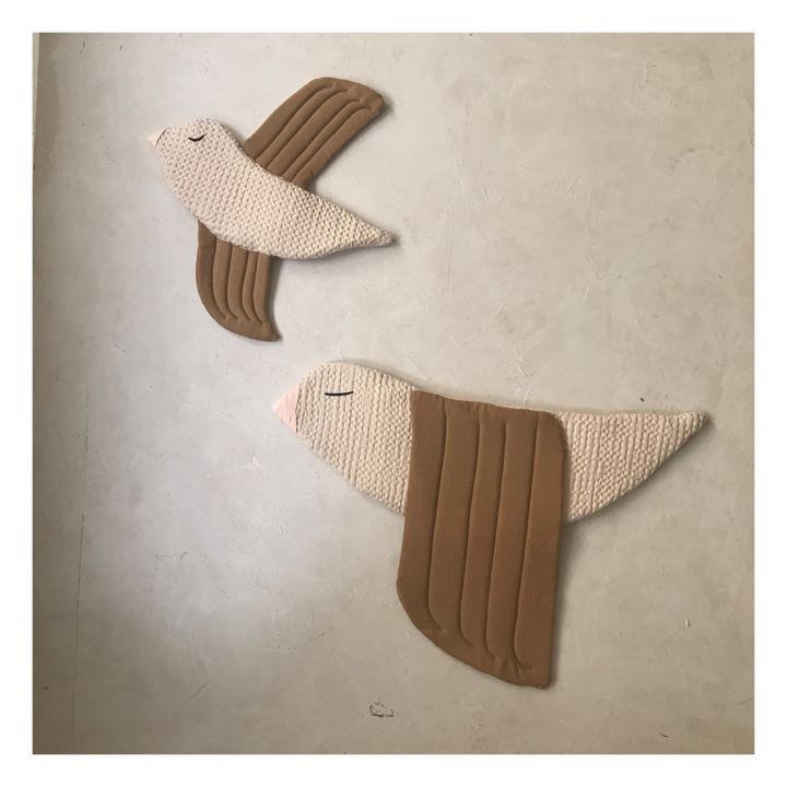 Pájaro decorativo de lino Tabaco- Imagen del producto n°2