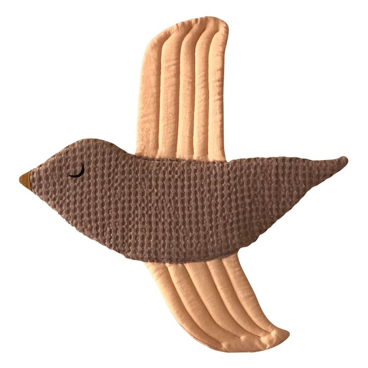 Pájaro decorativo de lino | Coral- Imagen del producto n°0