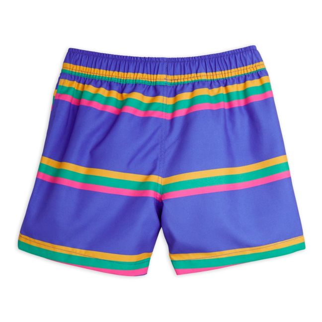 Striped Recycled Polyester Swim Trunks Royal blue