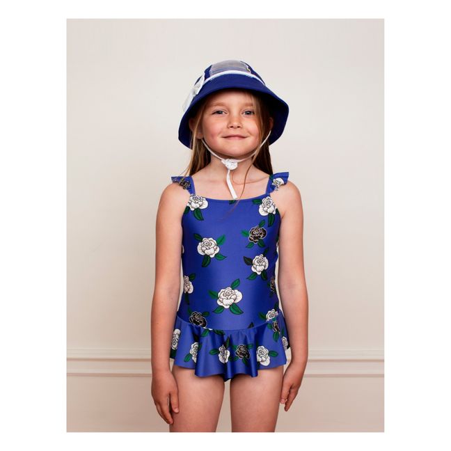 Recycled Polyester Rose Frill Swimsuit Azul