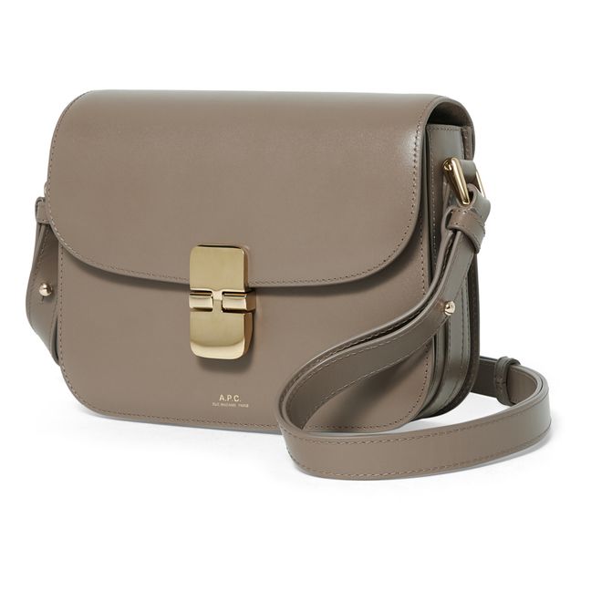 Grace Small Smooth Leather Bag Taupe brown