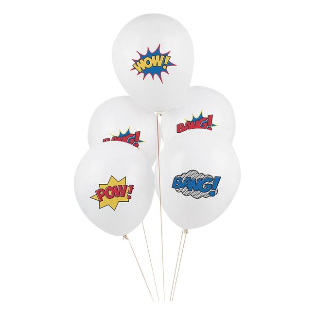 Luftballons mit Superheldenaufdruck - 5er-Set