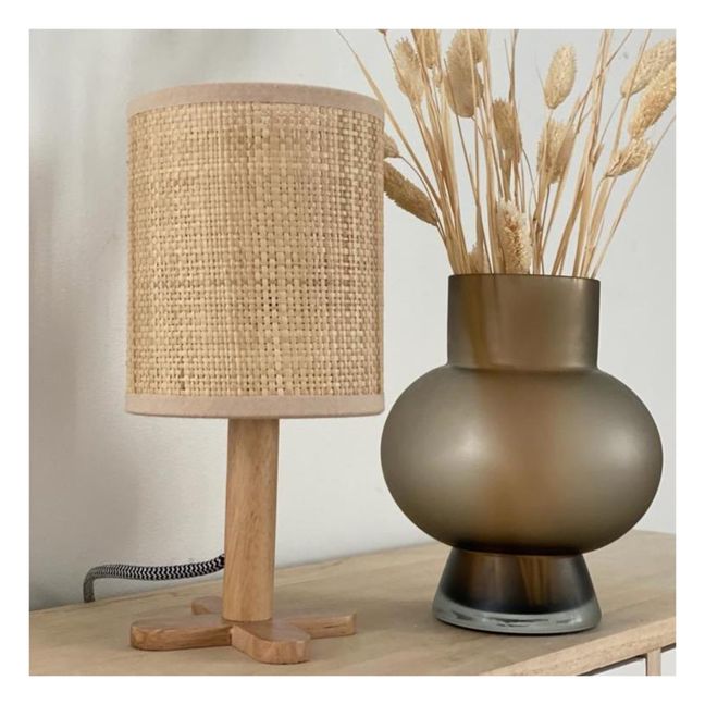 Lampe à poser Venus en raphia | Beige