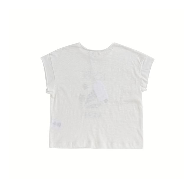 Camiseta de algodón Flammé Flora Blanco