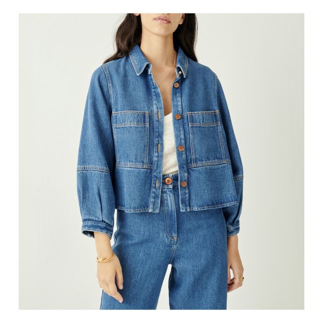 Camicia-giacca Leone in Denim soffice | Blu