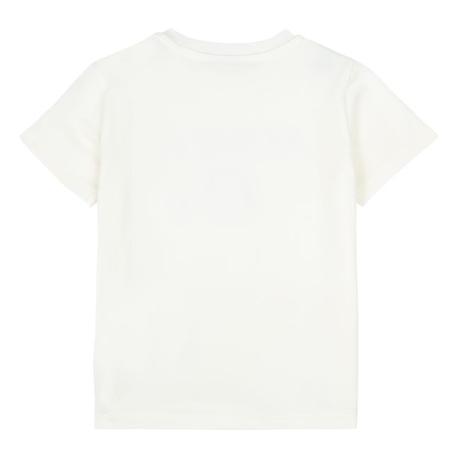 T-Shirt Unifarben Logo Weiß