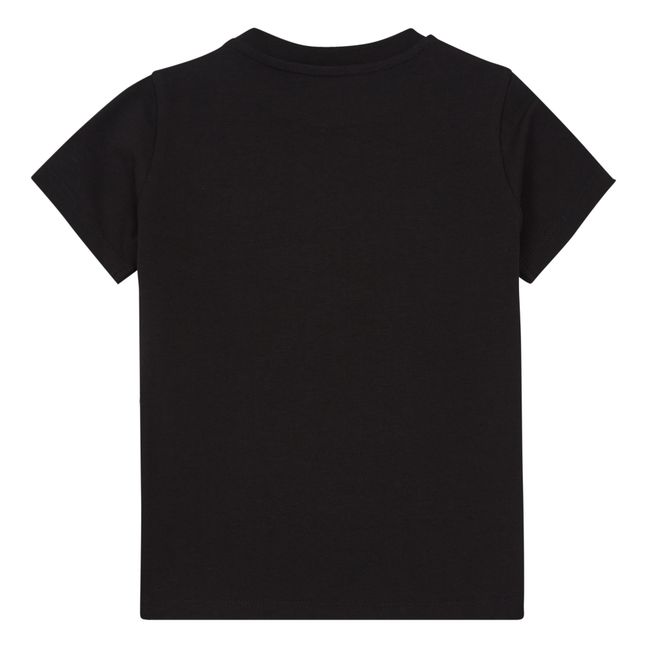 T-Shirt Unifarben Logo Schwarz