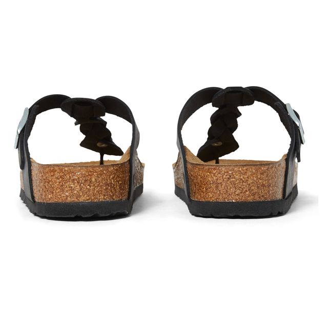 Gizeh Woven Oiled Leather Sandals - Adult Collection - Nero
