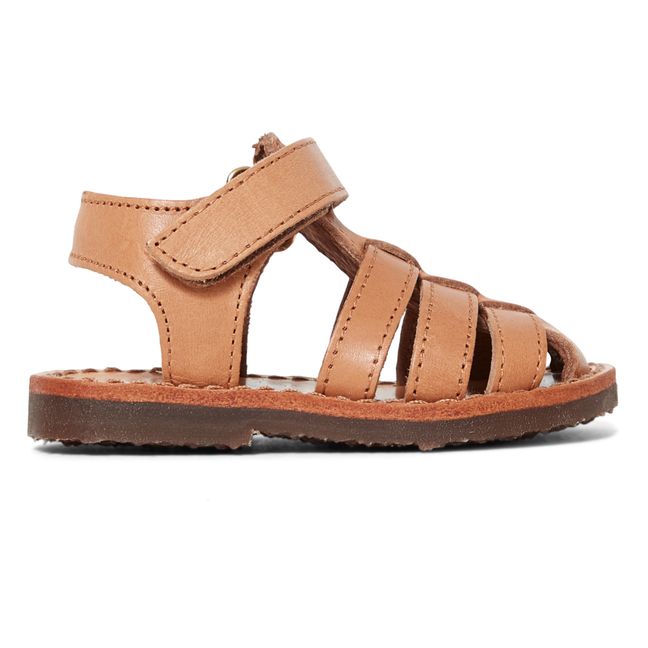 Alou Vegetable-Tanned Leather Sandals Camel