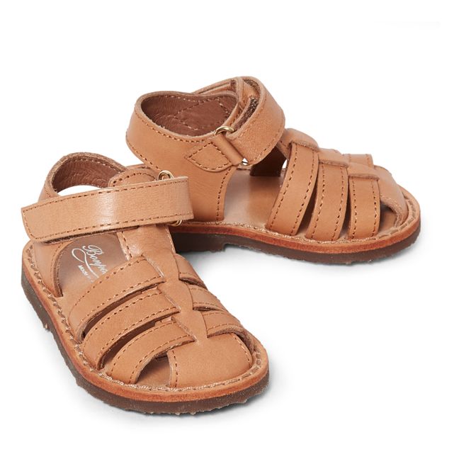 Alou Vegetable-Tanned Leather Sandals Camel
