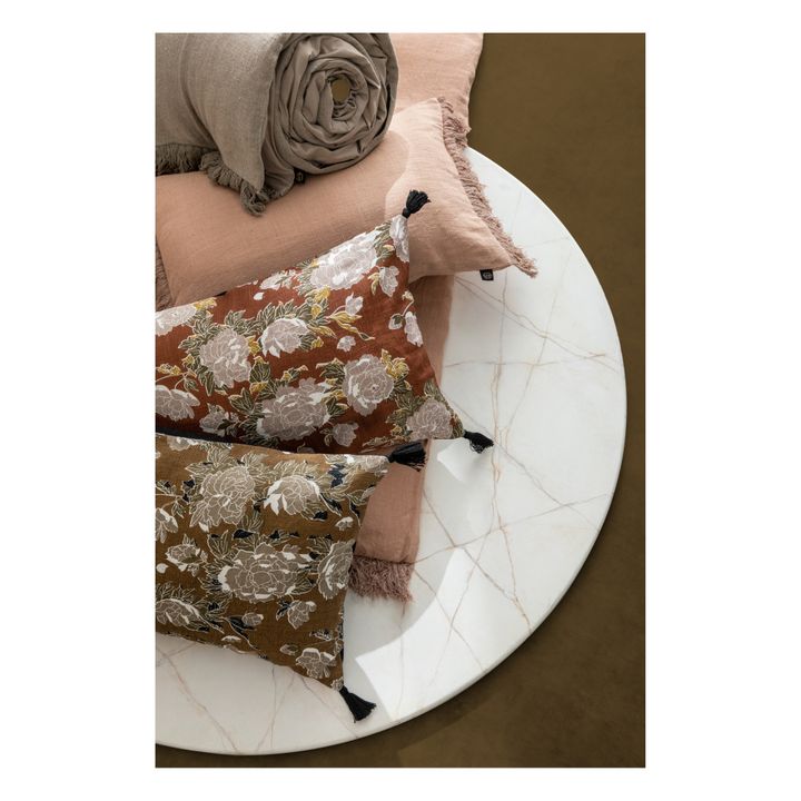 Wani Linen Fringed Cushion Cover | Hazel- Product image n°1