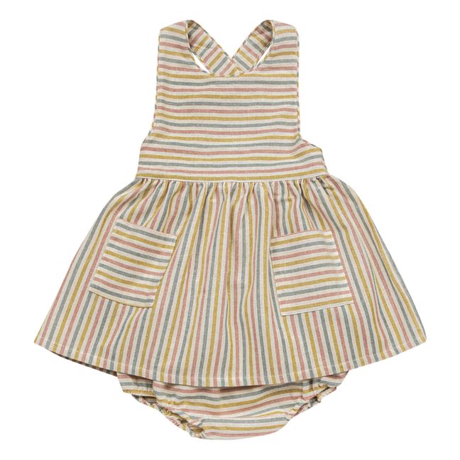 Zoé Striped Dress and Bloomers Ecru