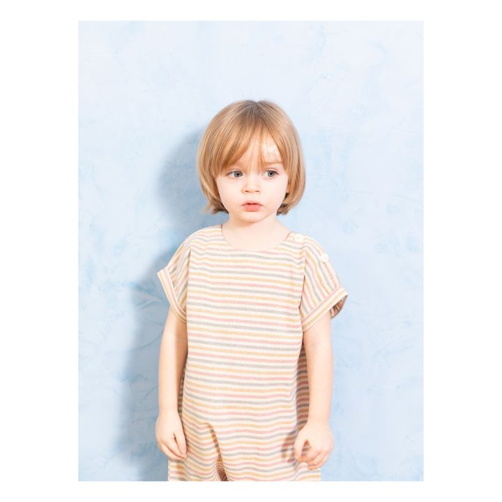 Max Striped Playsuit Ecru- Product image n°1