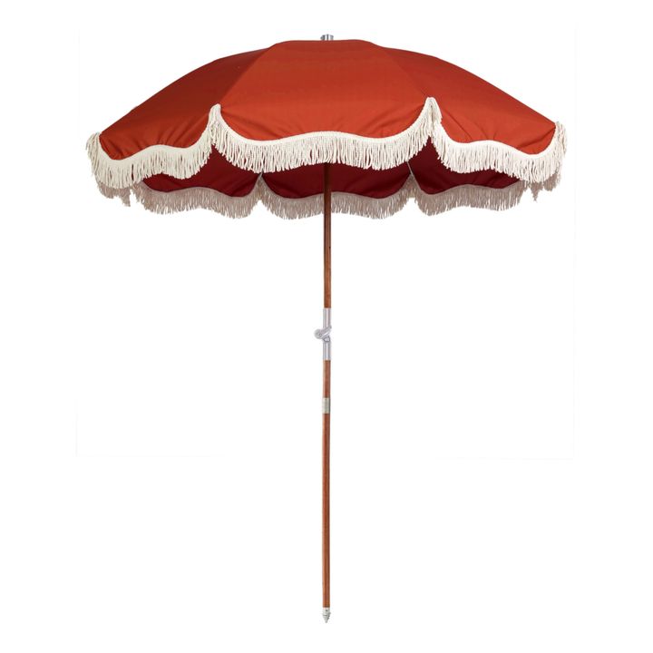 Premium Sonnenschirm mit Fransen | Rot- Produktbild Nr. 0