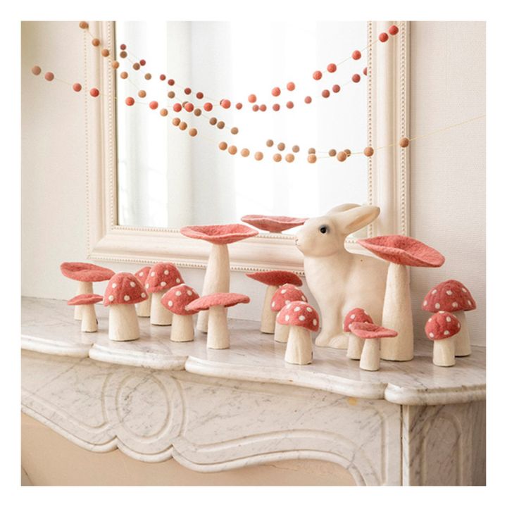 Decorative Felt Mushroom | Pink- Product image n°1