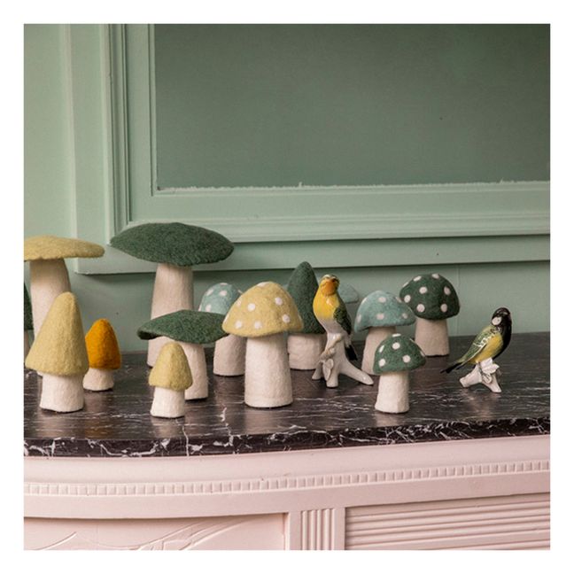 Decorative Felt Mushroom | Dunkelgrün