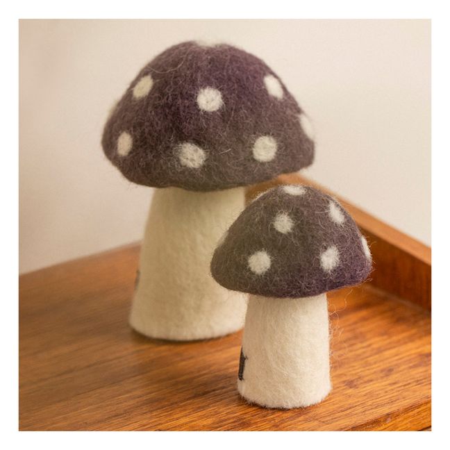 Dotty Decorative Felt Mushroom | Plum