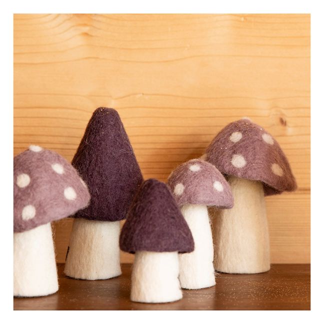 Champignon Dotty décoratif en feutre | Mauve