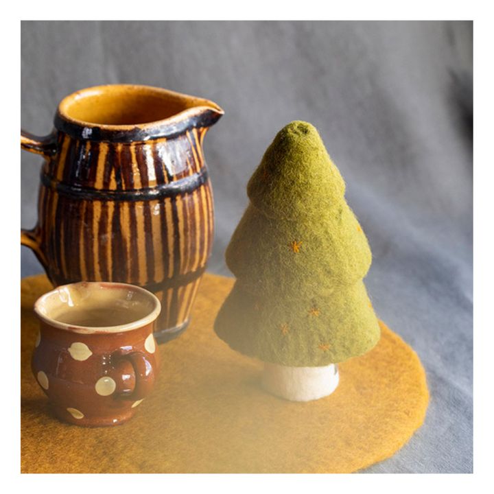 Dekorativer Weihnachtsbaum aus Filz - 3er-Set | Grün- Produktbild Nr. 2