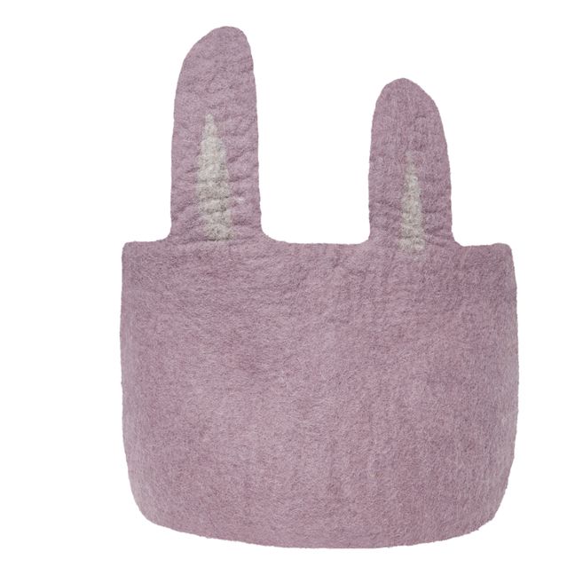 Pasu Rabbit Felt Basket | Mauve