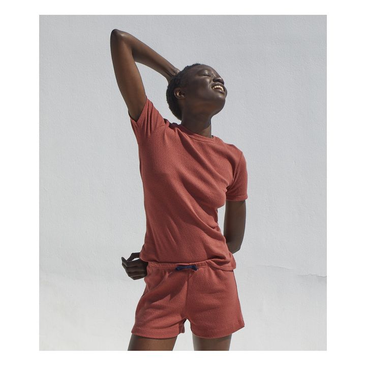 Camiseta Iconique de lino - Colección Mujer - Burdeos- Imagen del producto n°0