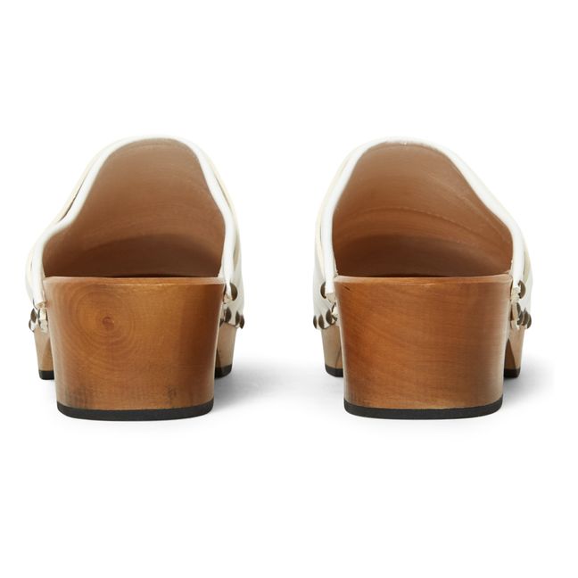 Zuecos Ines de cuero | Blanco