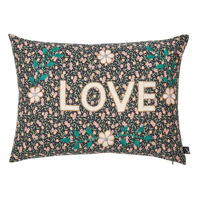 Love Embroidered Cushion - CSAO x Smallable | Black