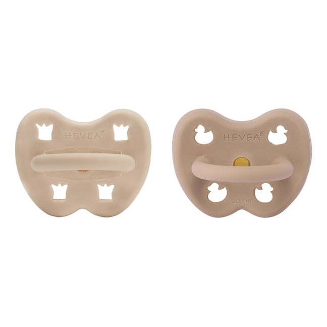 Tétine arrondie en caoutchouc naturel - Set de 2 | Sable