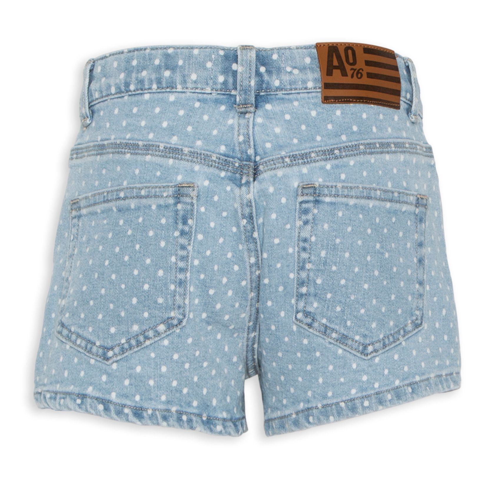 polka dot denim shorts