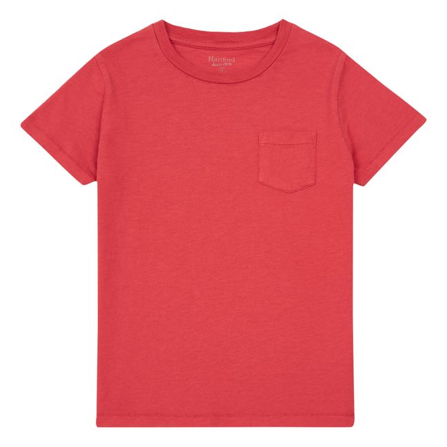 Camiseta con bolsillo Rojo Frambuesa