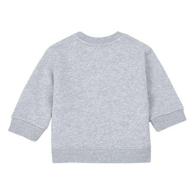 Sweatshirt Bio-Baumwolle Wellen  Grau Meliert