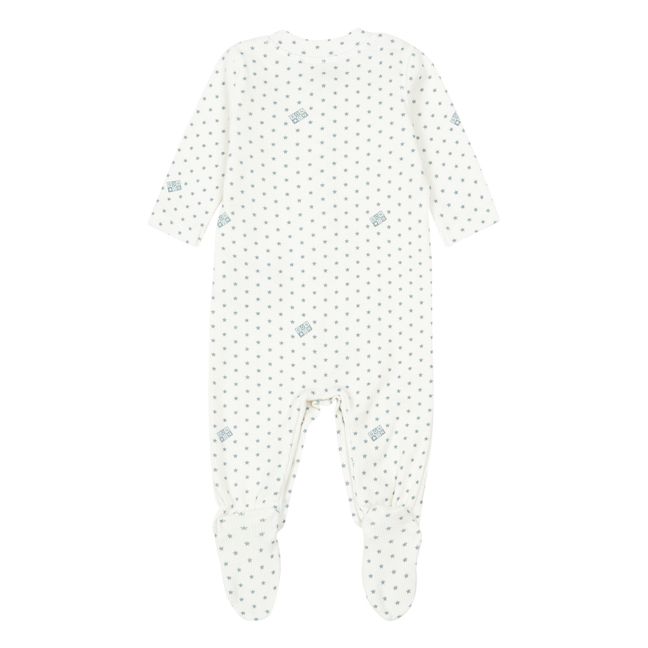 Pyjama mit Füßen Sterne Hellblau