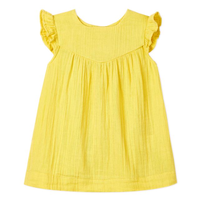 Beauty Organic Cotton Muslin Dress Yellow