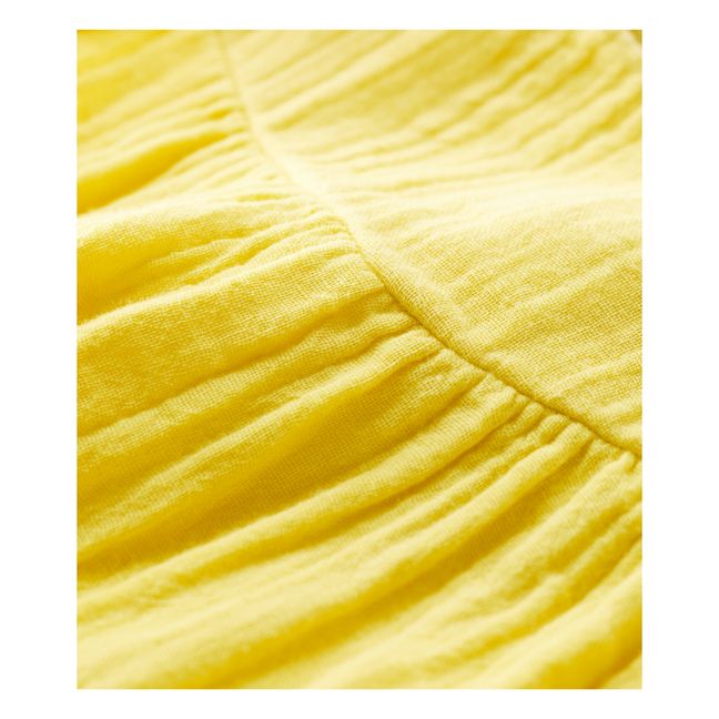 Beauty Organic Cotton Muslin Dress Yellow