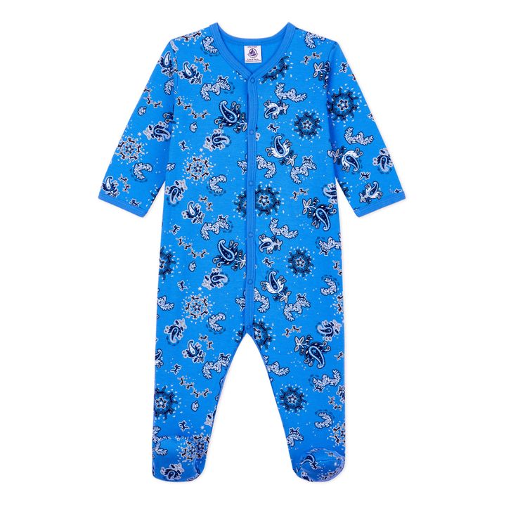 Pyjama Bent Coton Bio | Bleu- Image produit n°0