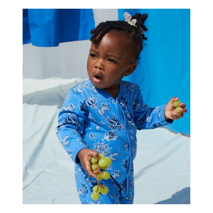 Pyjama Bent Coton Bio | Bleu- Image produit n°1
