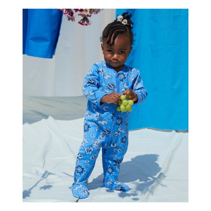 Pyjama Bent Coton Bio | Bleu- Image produit n°4