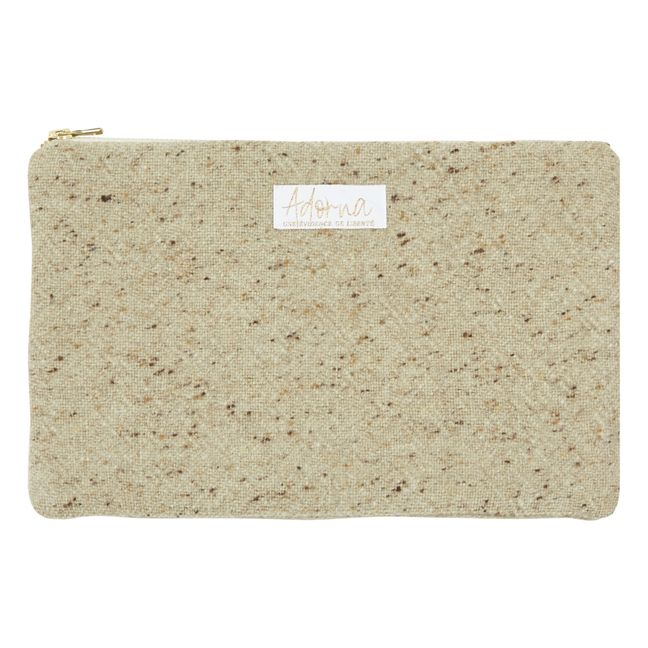 Wool and Linen Pouch | Heather beige