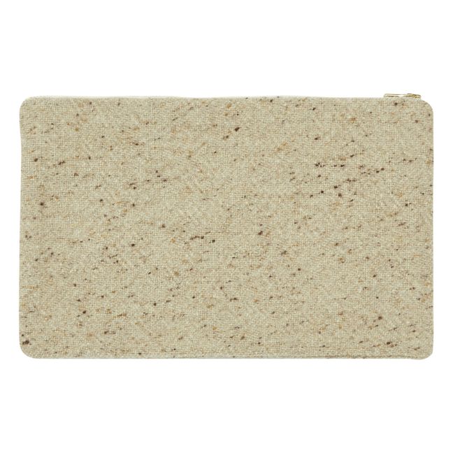 Wool and Linen Pouch | Heather beige
