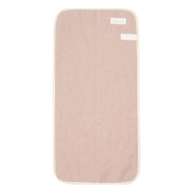 Linen Travel Changing Mat | Powder pink
