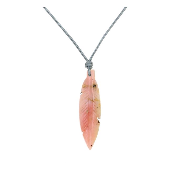 Opal Feather Necklace - Kids’ Collection  | Grey